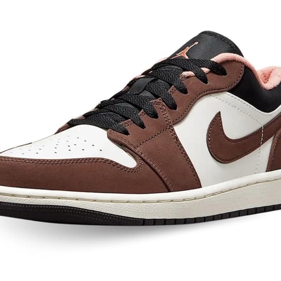 Nike Jordan Mens Jordan 1 Low DC6991 200 Mocha - Size 7.5 Blackwhite Brown Pink - Picture 1 of 9